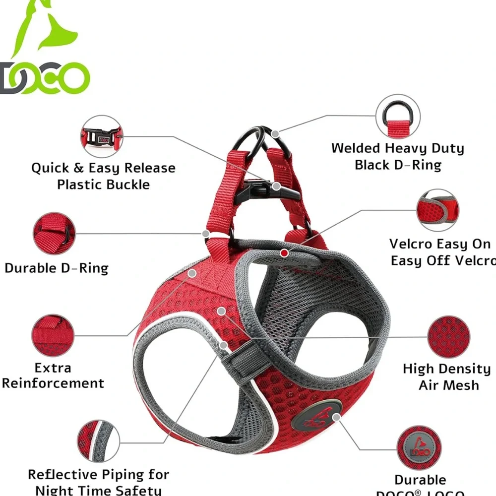 DOCO Reflective Active Quick-Fit Turquoise SMALL Dog Harness